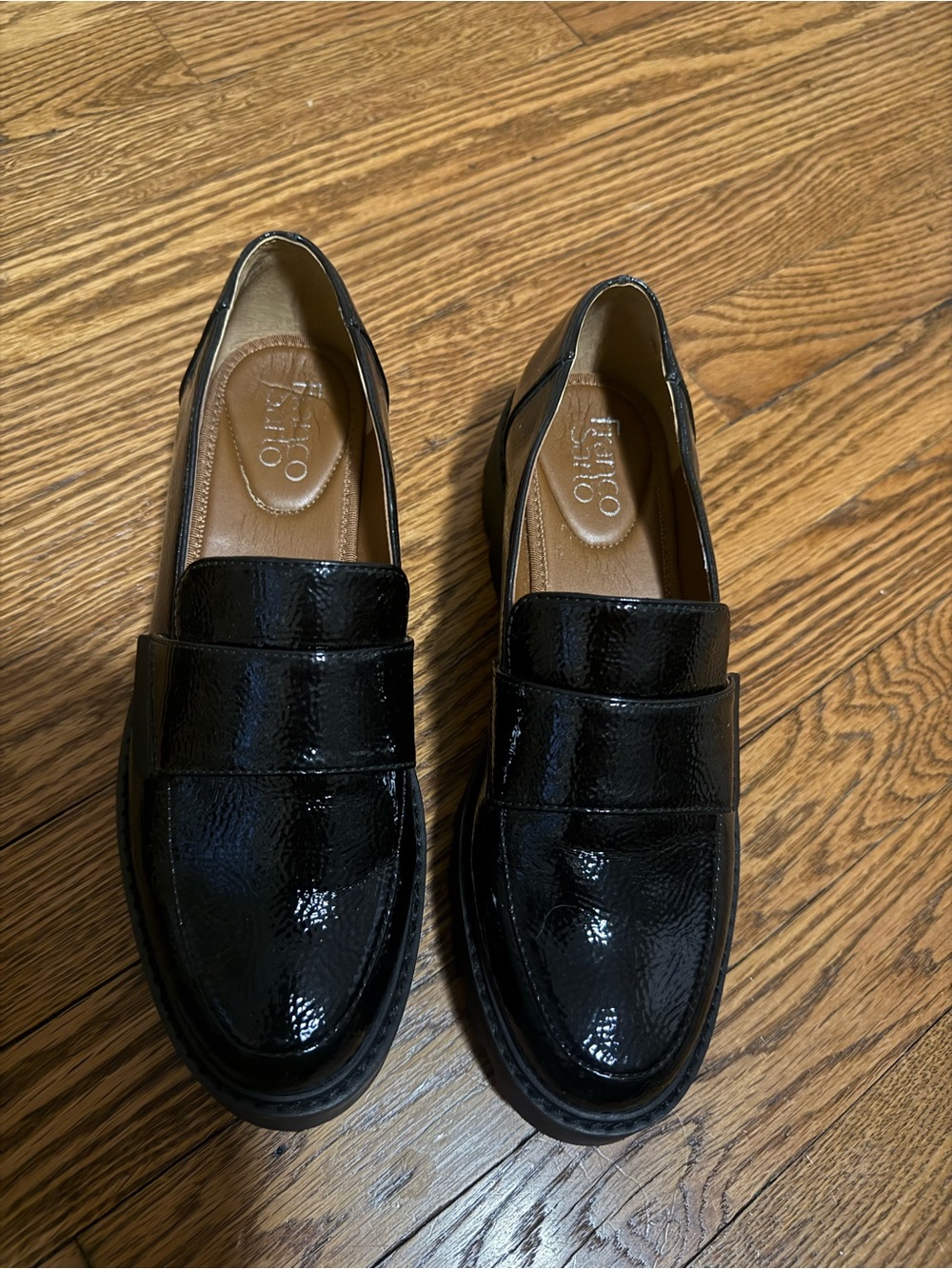 Franco Sarto | Women’s Black Patent Leather Penny Loafers | 7.5